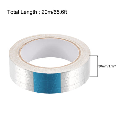 Harfington Uxcell Fiberglass Aluminum Foil Tape High Temperature Tape 30mmx20m/65ft