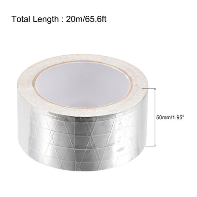 Harfington Uxcell Fiberglass Aluminum Foil Tape High Temperature Tape 50mmx20m/65ft