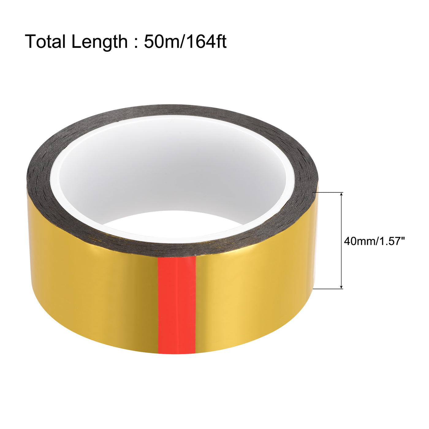 uxcell Uxcell Gold Tone Metalized Tape 40mm x 50m/164ft Decor Tape for Graphic Arts