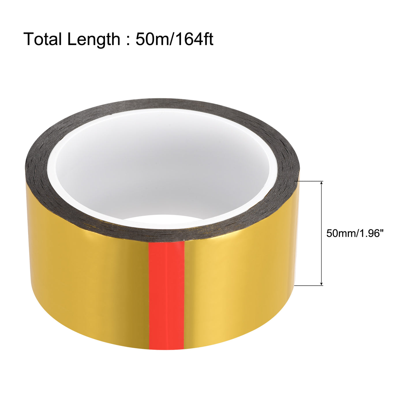 uxcell Uxcell Gold Tone Metalized Tape 50mm x 50m/164ft Decor Tape for Graphic Arts