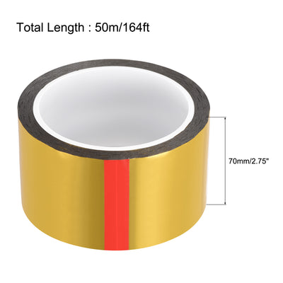 Harfington Uxcell Gold Tone Metalized Tape 70mm x 50m/164ft Decor Tape for Graphic Arts