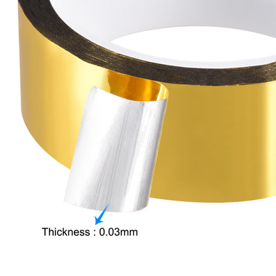 Harfington Uxcell Gold Tone Metalized Tape 70mm x 50m/164ft Decor Tape for Graphic Arts