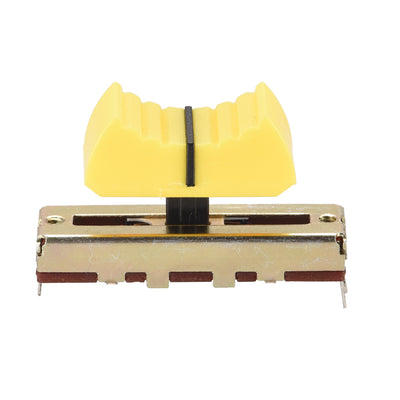 Harfington Uxcell Fader Variable Resistors Mixer 35mm Straight Slide Potentiometer B50K Ohm Yellow Black Knobs