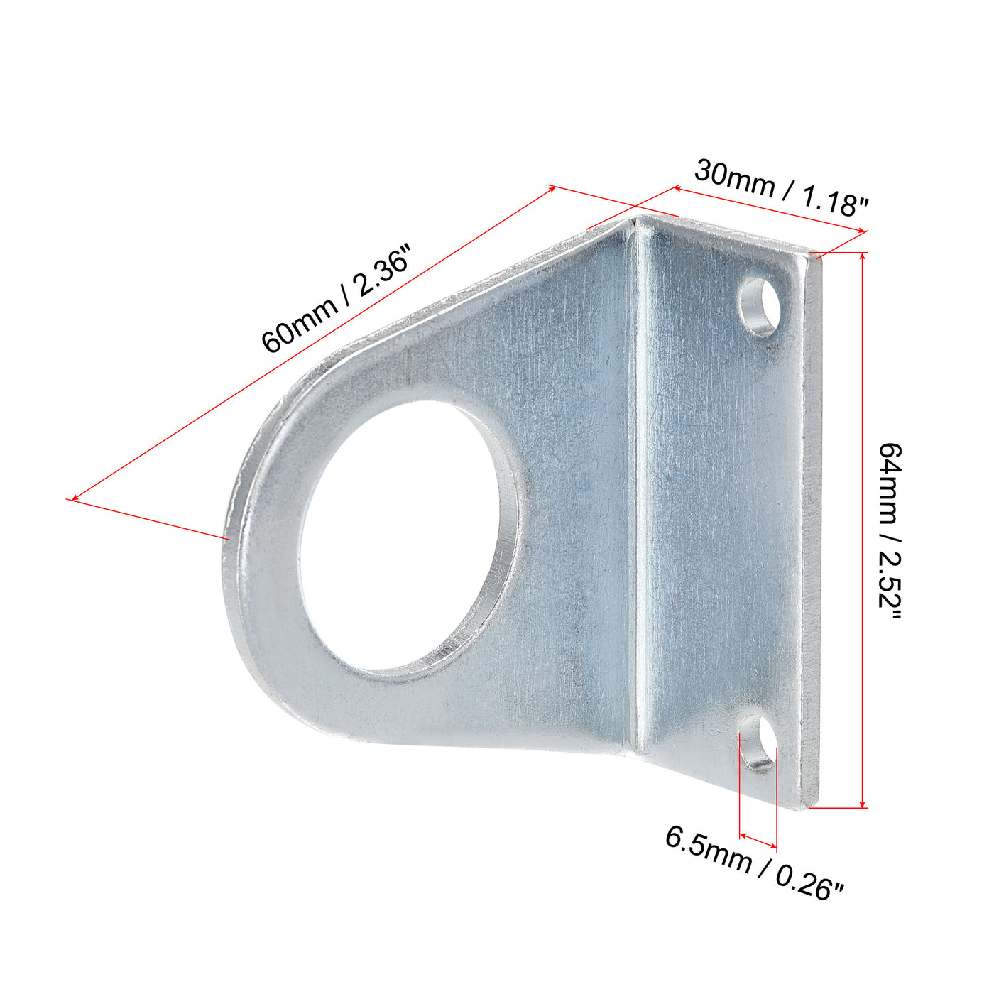 uxcell Uxcell Air Cylinder Rod Clevis Mounting Bracket 2 Bolt Holes 64x30x60mm MA/MAL Pneumatic Parts for 40mm Cylinder Bore, 2pcs