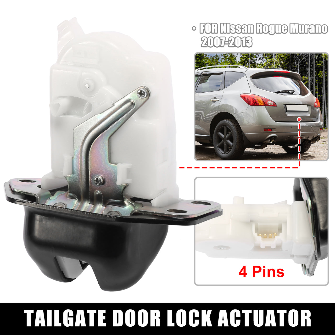 X AUTOHAUX Trunk Latch Tailgate Hatch Lock Actuator for Nissan Leaf Versa Murano Rogue for Infiniti EX35 Replaces 90502-CA00C