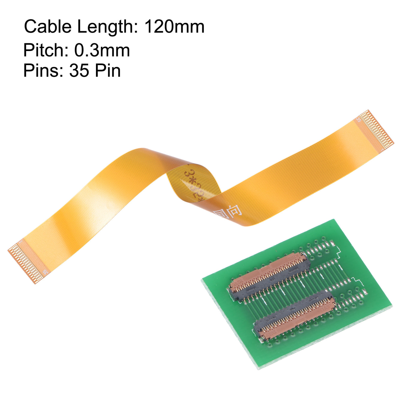 uxcell Uxcell Flexible Flat Ribbon Cable with Extension Connector 0.3mm Pitch 35 Pin 120mm Set