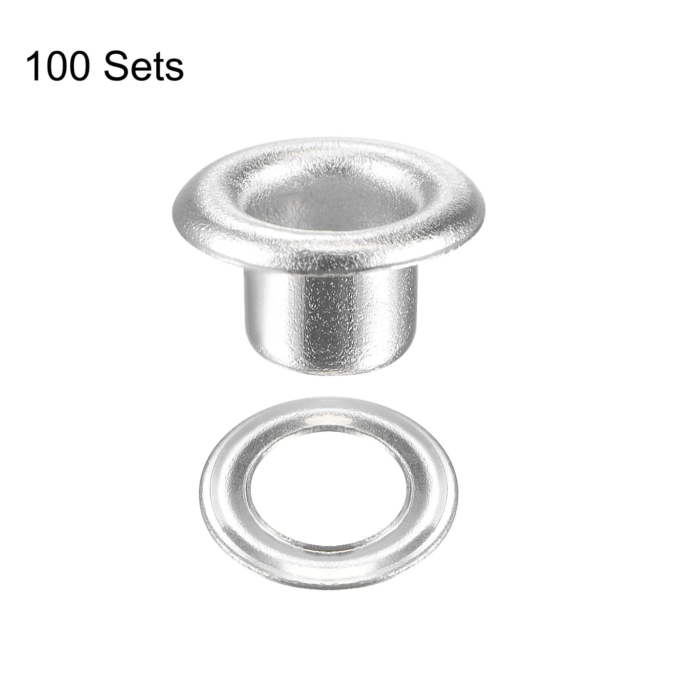 uxcell Uxcell Eyelet with Washer 7x3.5x4mm Copper Grommet Silver Tone 100 Set