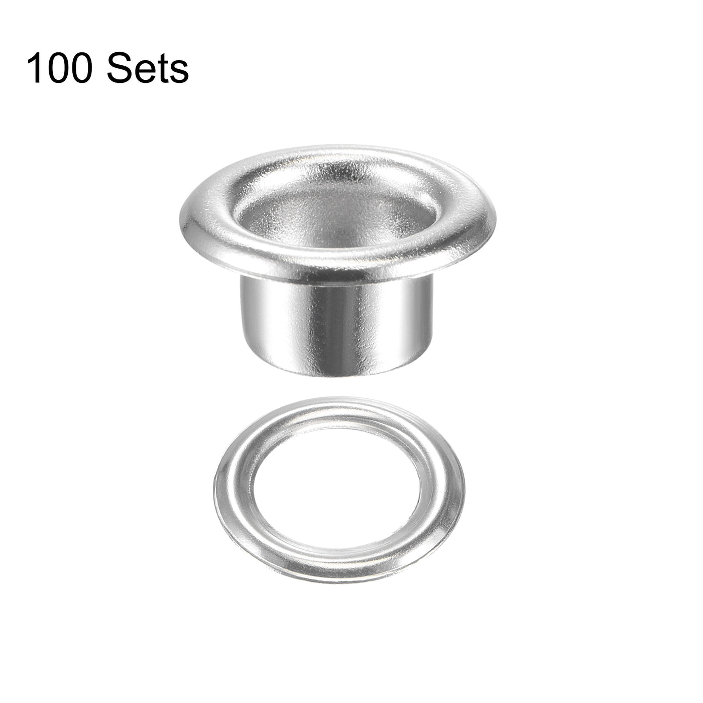 uxcell Uxcell Eyelet with Washer 10.5x6x5mm Copper Grommet Silver Tone 100 Set
