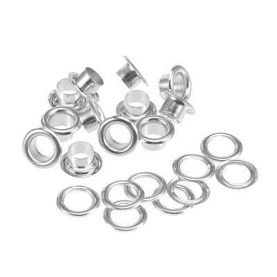 Harfington Uxcell Eyelet with Washer 10.5x6x5mm Copper Grommet Silver Tone 100 Set