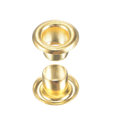Harfington Uxcell Eyelet with Washer 7x3.5x4mm Copper Grommet Chrome Plated Brass Tone 100 Set