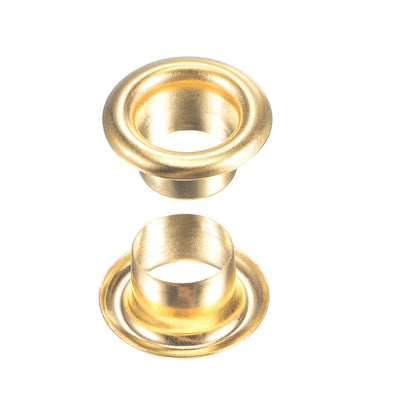 Harfington Uxcell Eyelet with Washer 10.5x6x5mm Copper Grommet Chrome Plated Brass Tone 100 Set