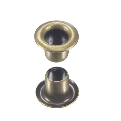 Harfington Uxcell Eyelet with Washer 6x3x4mm Copper Grommet Chrome Plated Bronze Tone 100 Set
