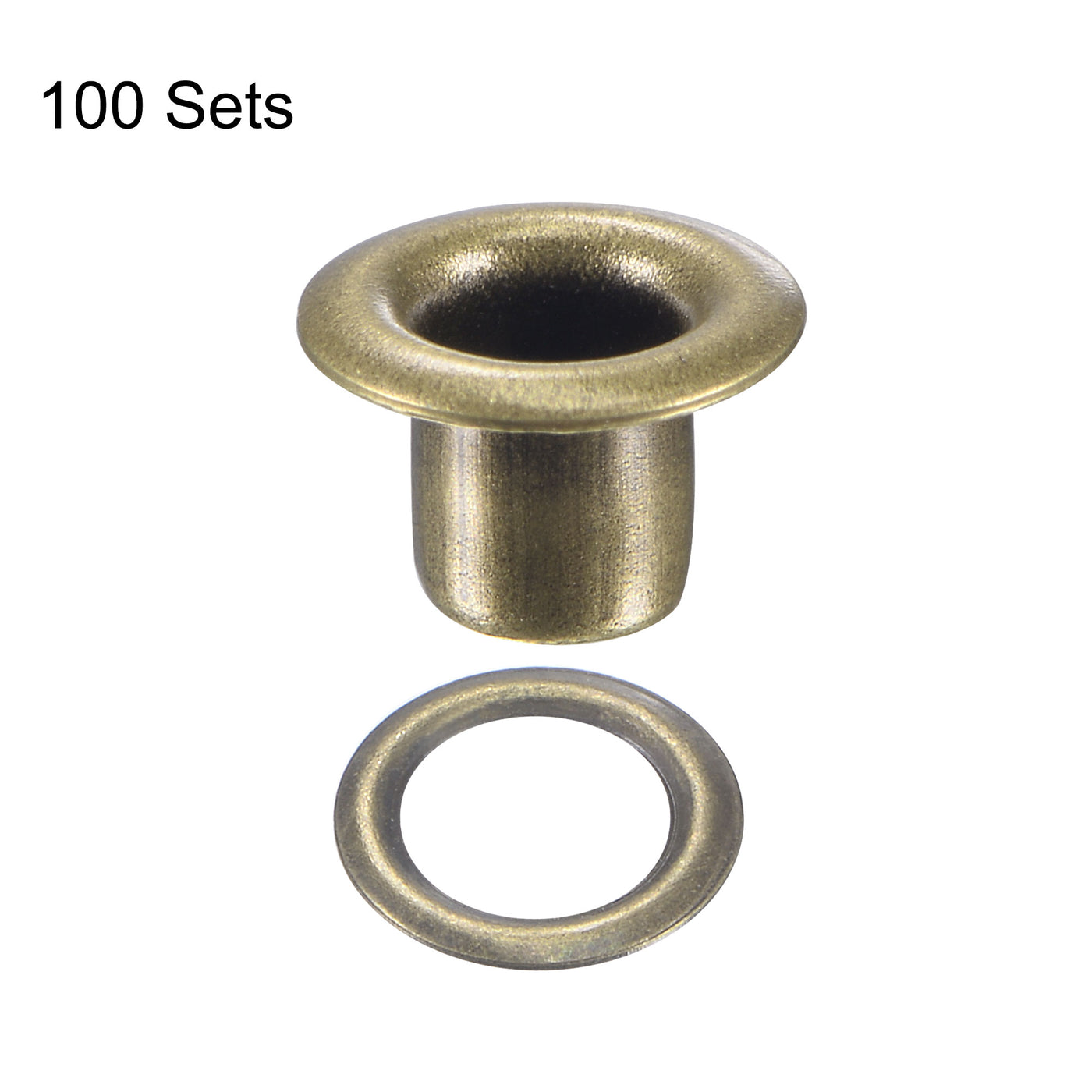 uxcell Uxcell Eyelet with Washer 6x3x4mm Copper Grommet Chrome Plated Bronze Tone 100 Set