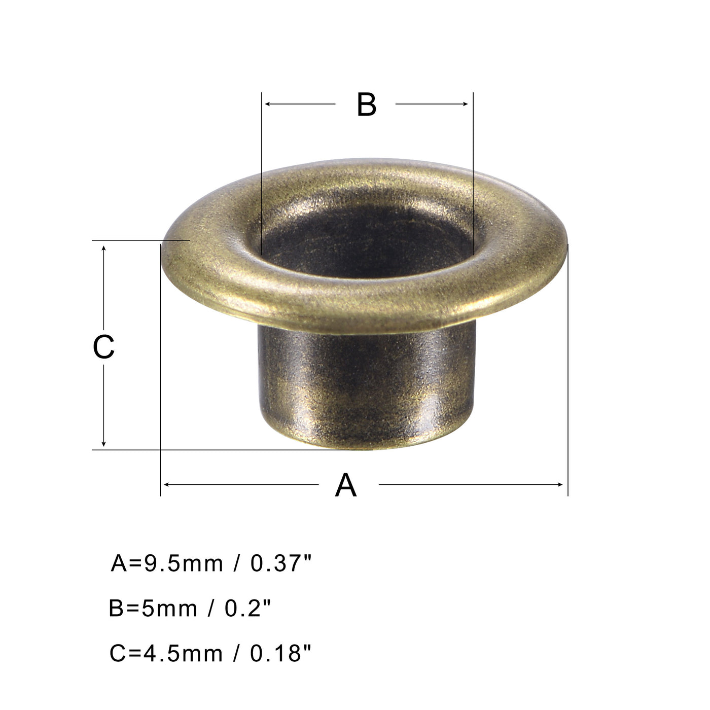 uxcell Uxcell Eyelet with Washer 9.5x5x4.5mm Copper Grommet Chrome Plated Bronze Tone 100 Set