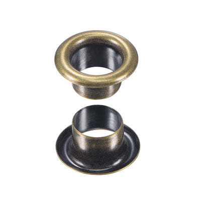 Harfington Uxcell Eyelet with Washer 10.5x6x5mm Copper Grommet Chrome Plated Bronze Tone 100 Set