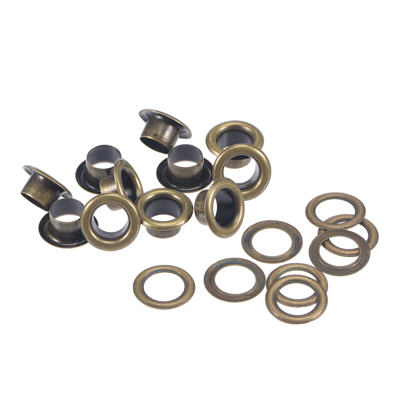 uxcell Uxcell Eyelet with Washer 10.5x6x5mm Copper Grommet Chrome Plated Bronze Tone 100 Set