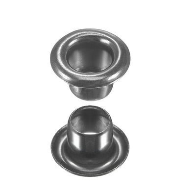 Harfington Uxcell Eyelet with Washer 7x3.5x4mm Copper Grommet Chrome Plated Black 100 Set