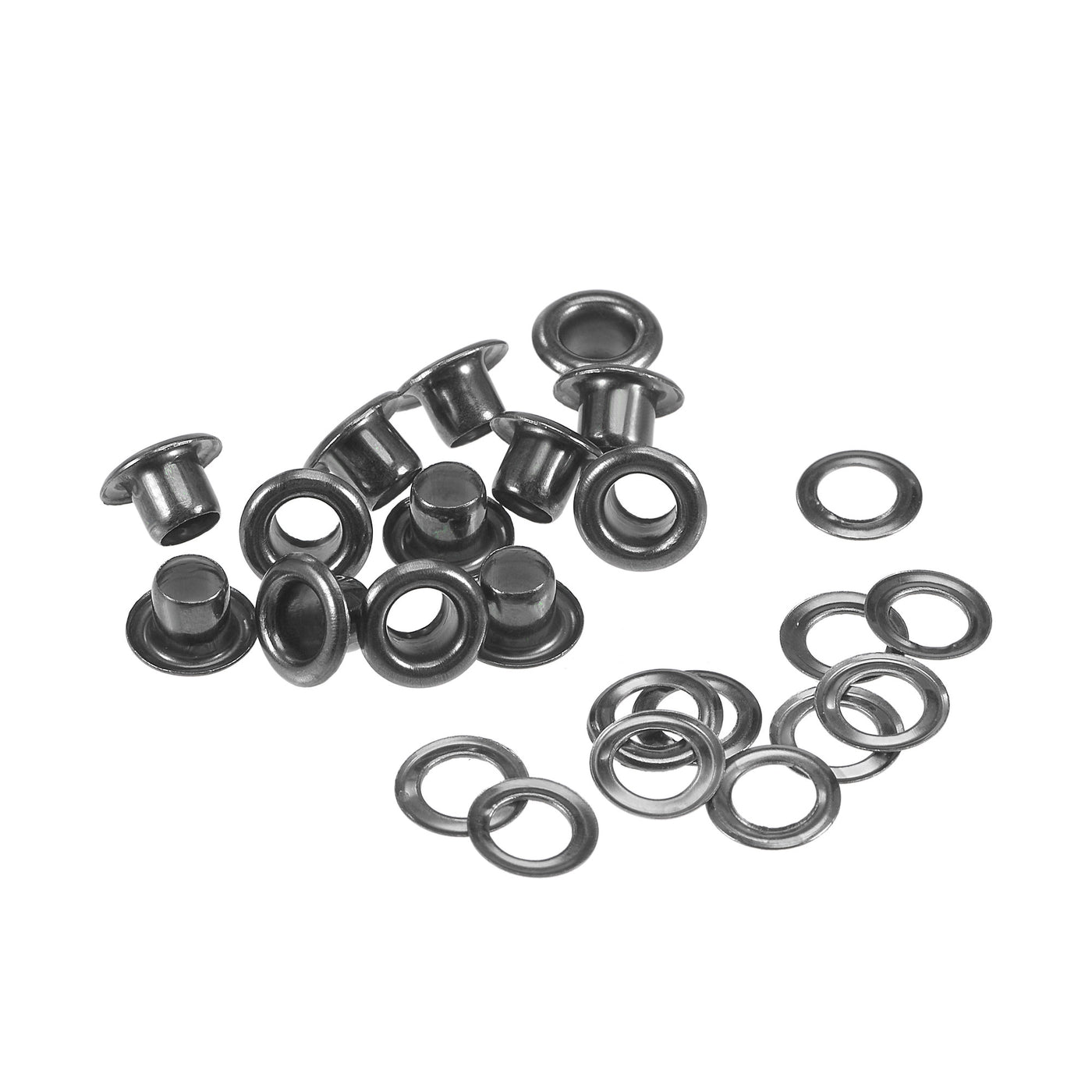 uxcell Uxcell Eyelet with Washer 7x3.5x4mm Copper Grommet Chrome Plated Black 100 Set