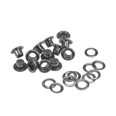 Harfington Uxcell Eyelet with Washer 7x3.5x4mm Copper Grommet Chrome Plated Black 100 Set