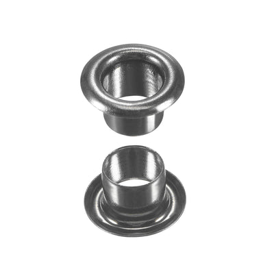 Harfington Uxcell Eyelet with Washer 9.5x5x4.5mm Copper Grommet Chrome Plated Black 100 Set