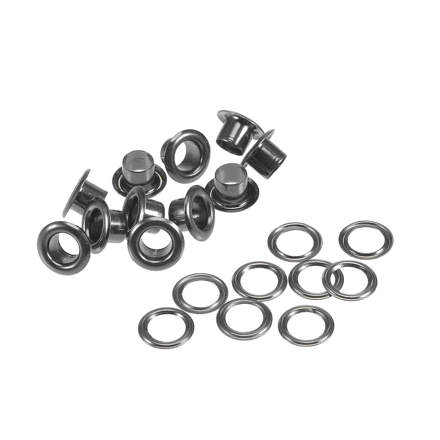 uxcell Uxcell Eyelet with Washer 9.5x5x4.5mm Copper Grommet Chrome Plated Black 100 Set