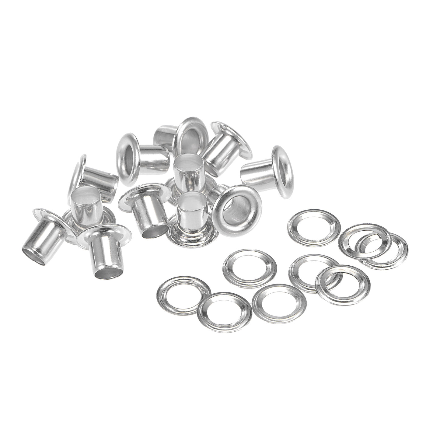 uxcell Uxcell Eyelet with Washer 9x4.5x7mm Copper Grommet Chrome Plated Silver Tone 100 Set