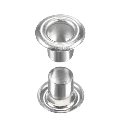 Harfington Uxcell Eyelet with Washer 10x5x7mm Alloy Grommet Silver Tone 200 Set