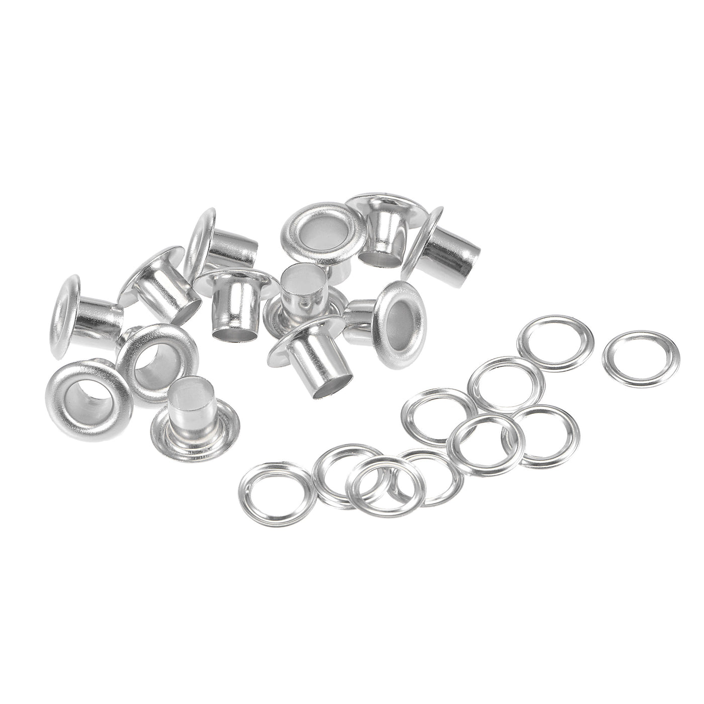 uxcell Uxcell Eyelet with Washer 10x5x7mm Alloy Grommet Silver Tone 200 Set