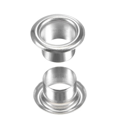 Harfington Uxcell Eyelet with Washer 13.5x8x7mm Alloy Grommet Silver Tone 100 Set