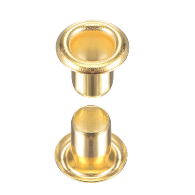 Harfington Uxcell Eyelet with Washer 8x4x7mm Copper Grommet Chrome Plated Brass Tone 100 Set