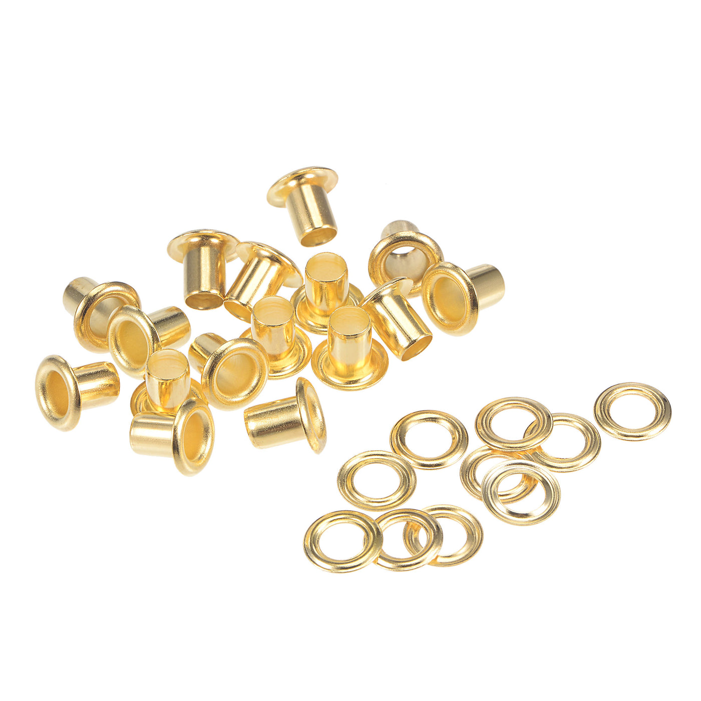 uxcell Uxcell Eyelet with Washer 8x4x7mm Copper Grommet Chrome Plated Brass Tone 100 Set