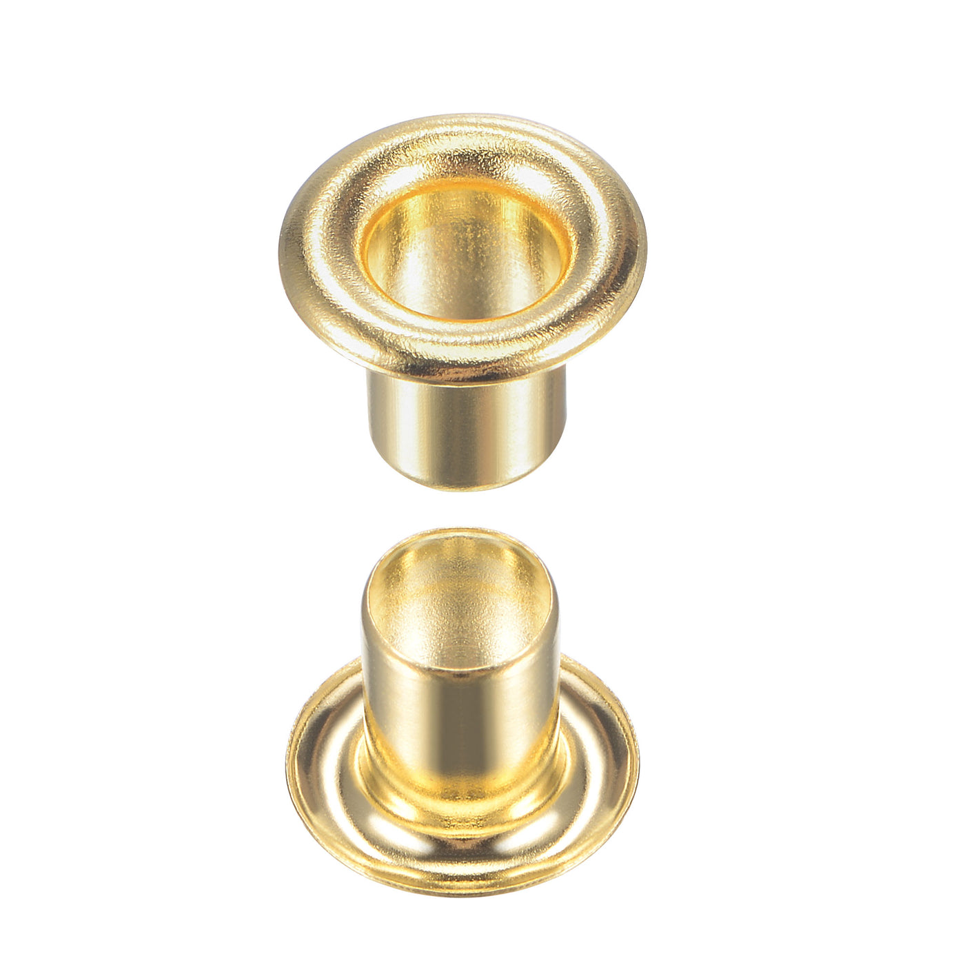 uxcell Uxcell Eyelet with Washer 9x4.5x7mm Copper Grommet Chrome Plated Brass Tone 100 Set