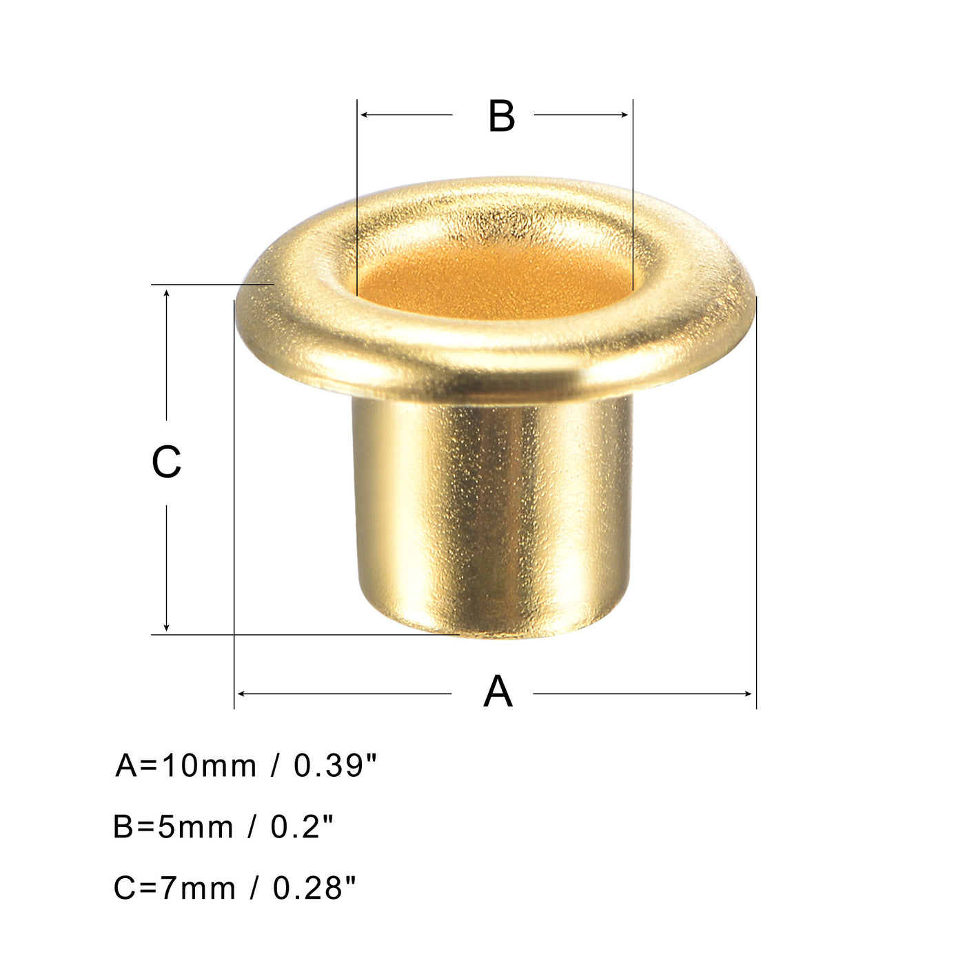 uxcell Uxcell Eyelet with Washer 10x5x7mm Alloy Grommet Brass Tone 200 Set