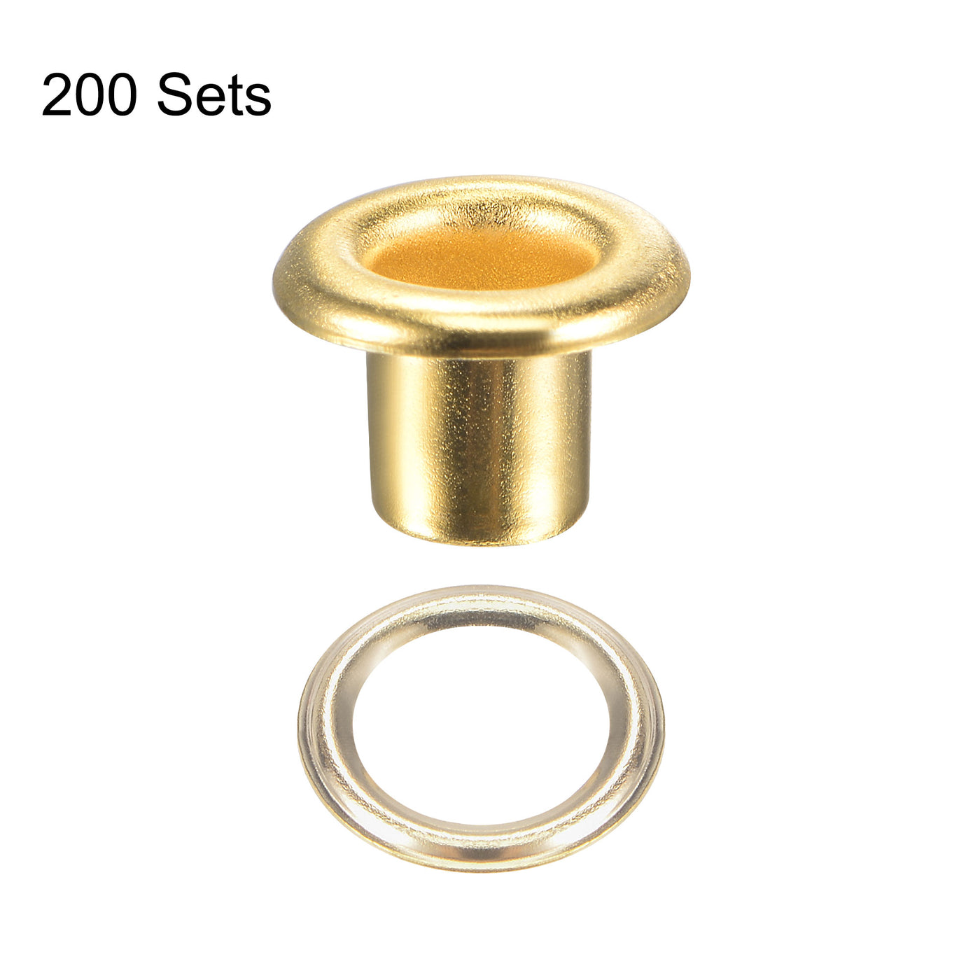 uxcell Uxcell Eyelet with Washer 10x5x7mm Alloy Grommet Brass Tone 200 Set