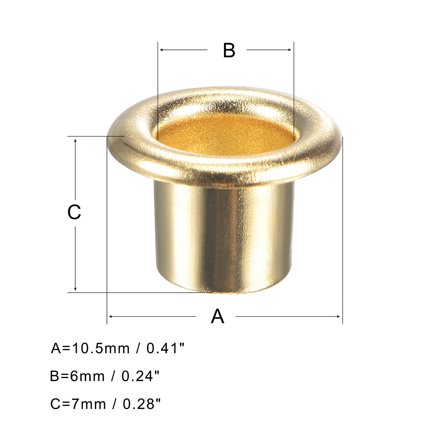 uxcell Uxcell Eyelet with Washer 10.5x6x7mm Alloy Grommet Brass Tone 100 Set
