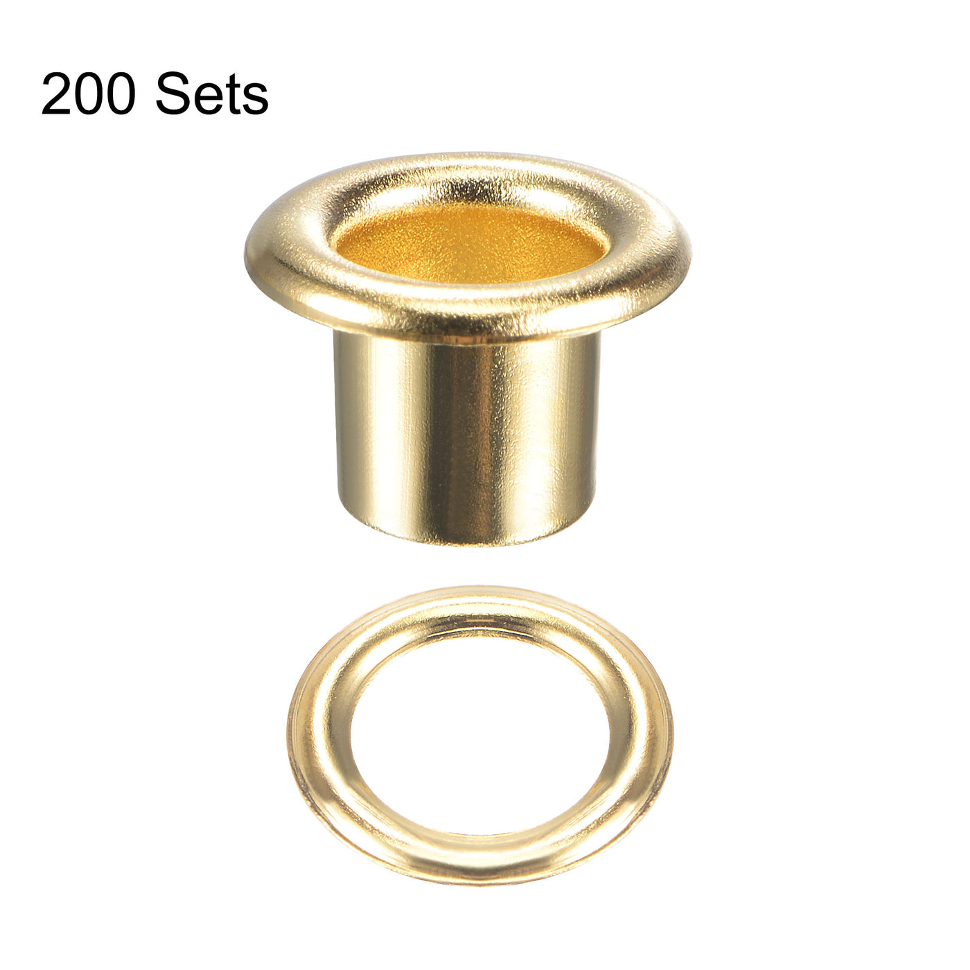 uxcell Uxcell Eyelet with Washer 10.5x6x7mm Alloy Grommet Brass Tone 200 Set