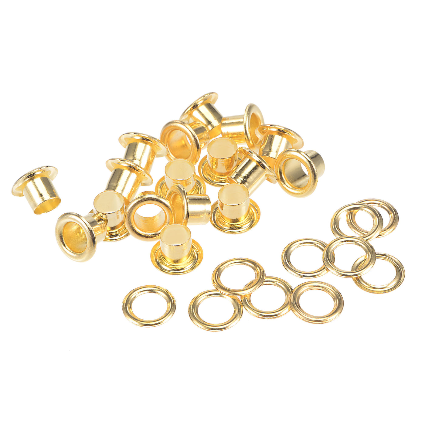 uxcell Uxcell Eyelet with Washer 10.5x6x7mm Alloy Grommet Brass Tone 200 Set