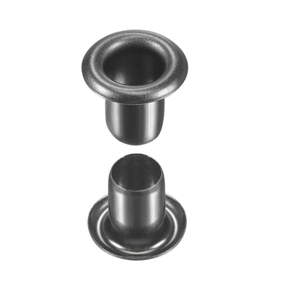 Harfington Uxcell Eyelet with Washer 8x4x7mm Copper Grommet Chrome Plated Black 200 Set