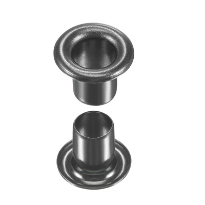 Harfington Uxcell Eyelet with Washer 9x4.5x7mm Copper Grommet Chrome Plated Black 100 Set