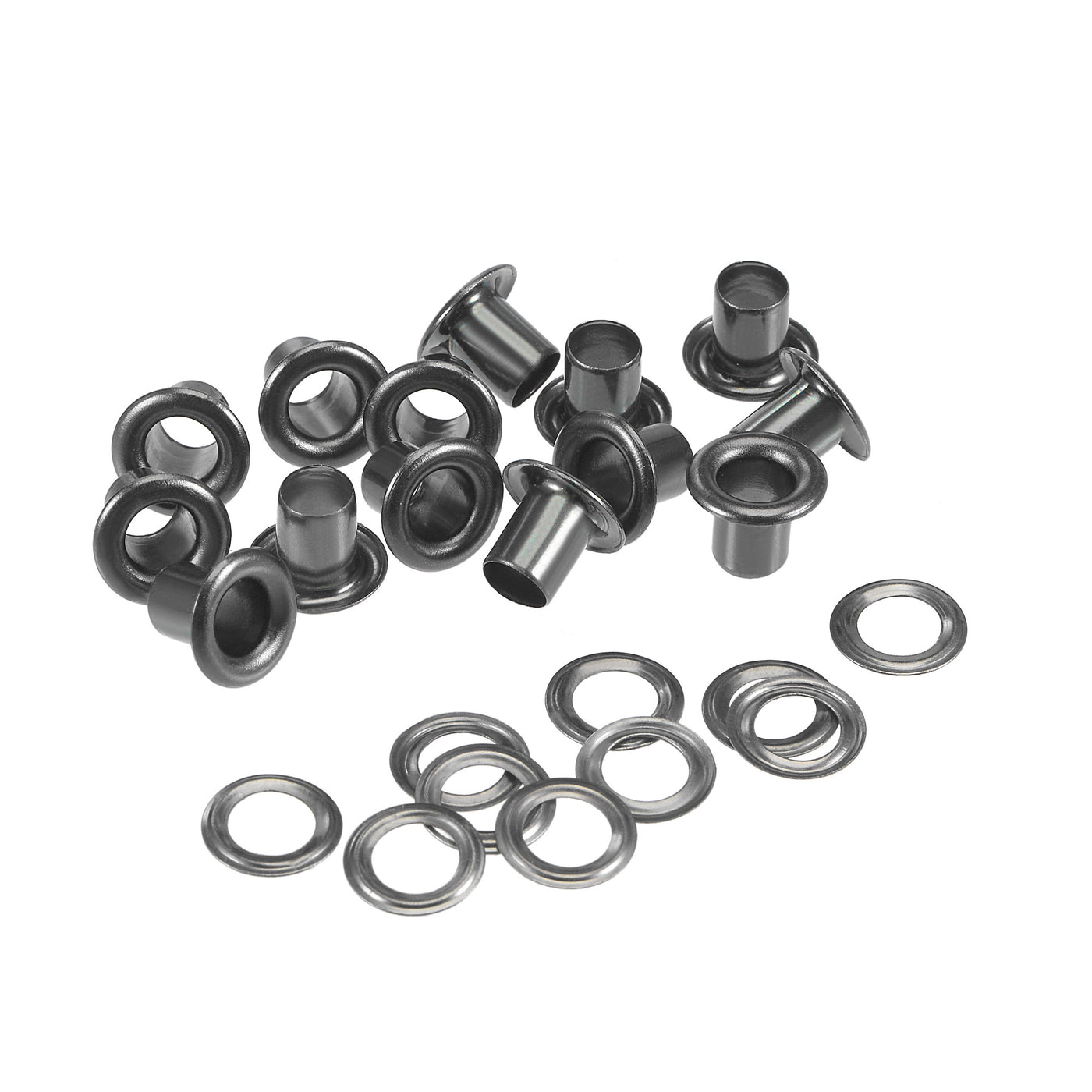 uxcell Uxcell Eyelet with Washer 9x4.5x7mm Copper Grommet Chrome Plated Black 100 Set