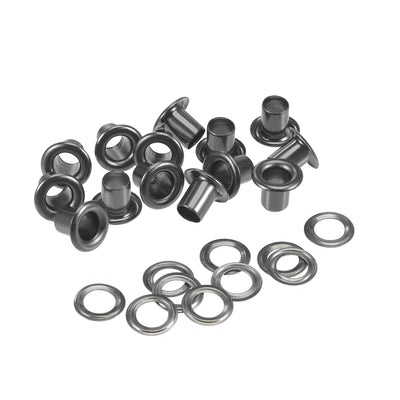 Harfington Uxcell Eyelet with Washer 9x4.5x7mm Copper Grommet Chrome Plated Black 100 Set
