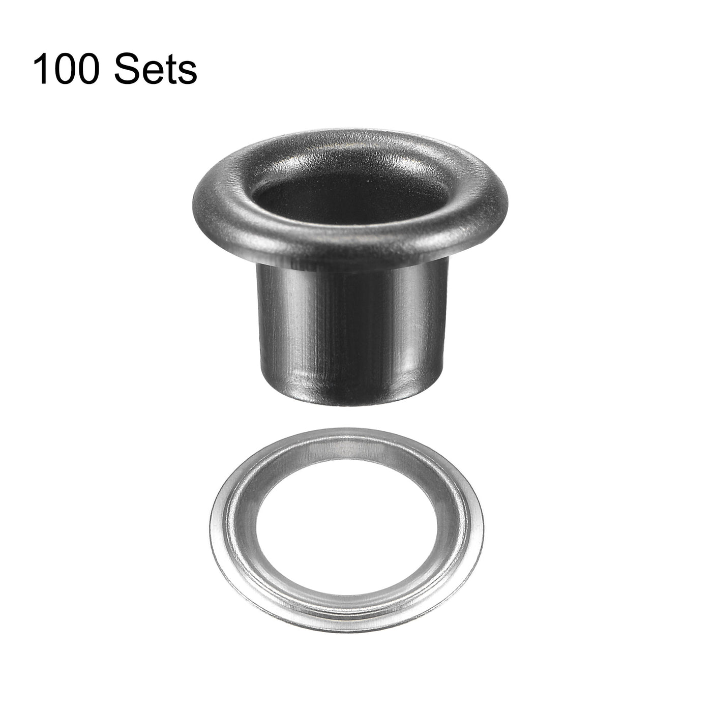 uxcell Uxcell Eyelet with Washer 10.5x6x7mm Alloy Grommet Dark Grey 100 Set