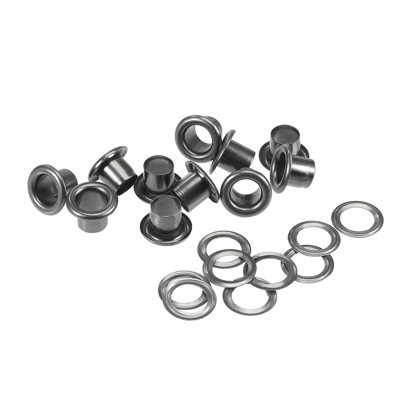 uxcell Uxcell Eyelet with Washer 10.5x6x7mm Alloy Grommet Dark Grey 100 Set