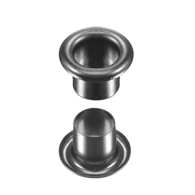 Harfington Uxcell Eyelet with Washer 10.5x6x7mm Alloy Grommet Black 200 Set