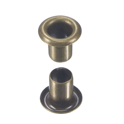 Harfington Uxcell Eyelet with Washer 8x4x7mm Copper Grommet Chrome Plated Bronze Tone 100 Set