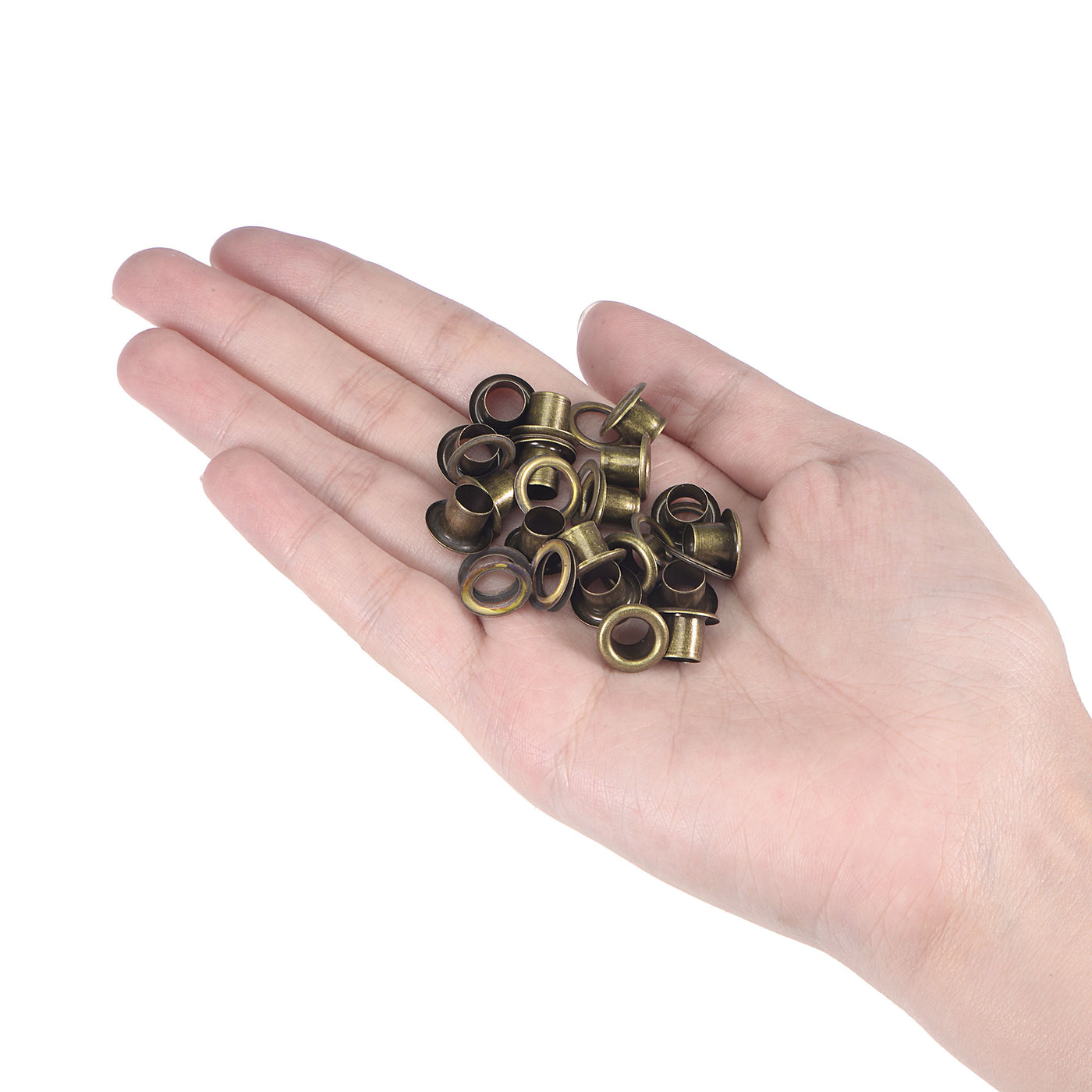 uxcell Uxcell Eyelet with Washer 10.5x6x7mm Alloy Grommet Bronze Tone 100 Set