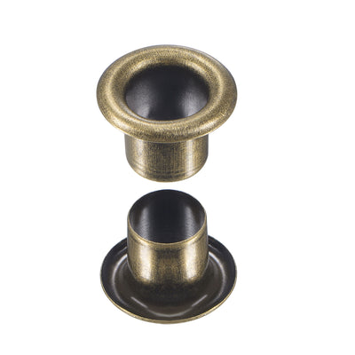 Harfington Uxcell Eyelet with Washer 10.5x6x7mm Alloy Grommet Bronze Tone 200 Set