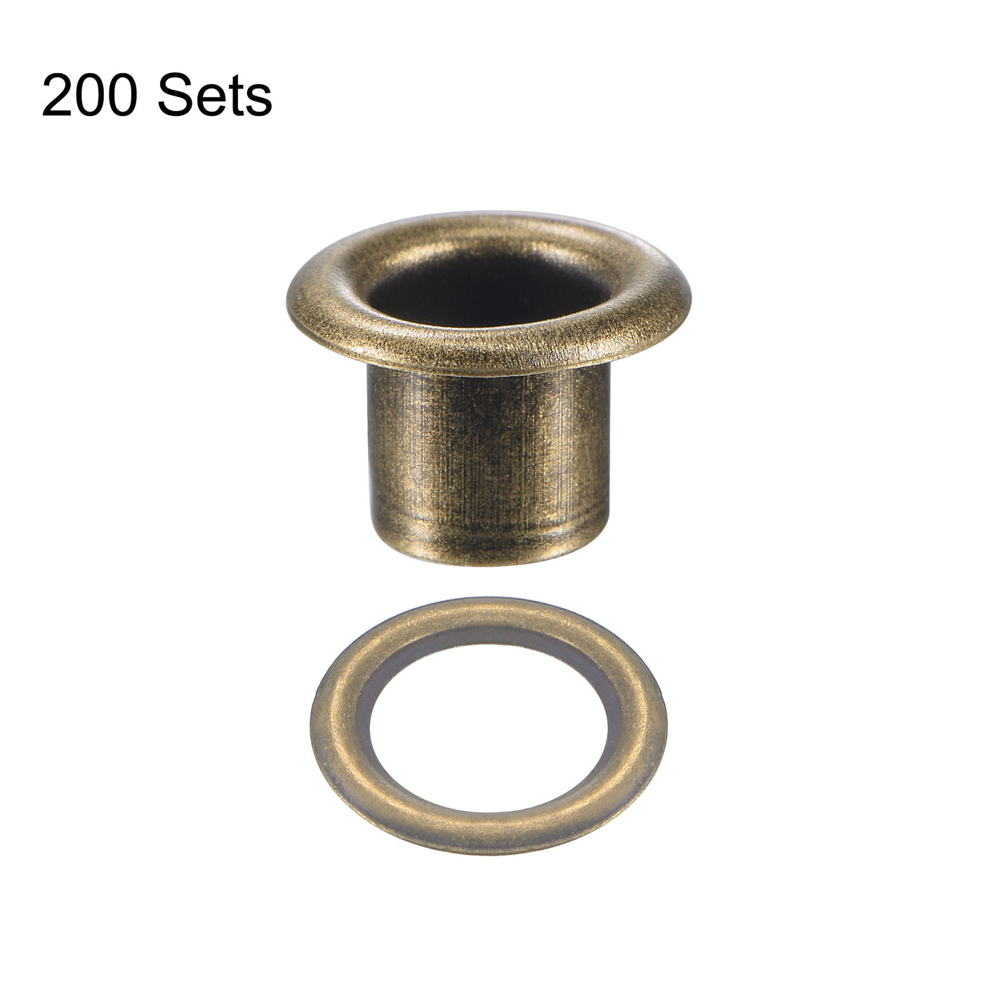 uxcell Uxcell Eyelet with Washer 10.5x6x7mm Alloy Grommet Bronze Tone 200 Set