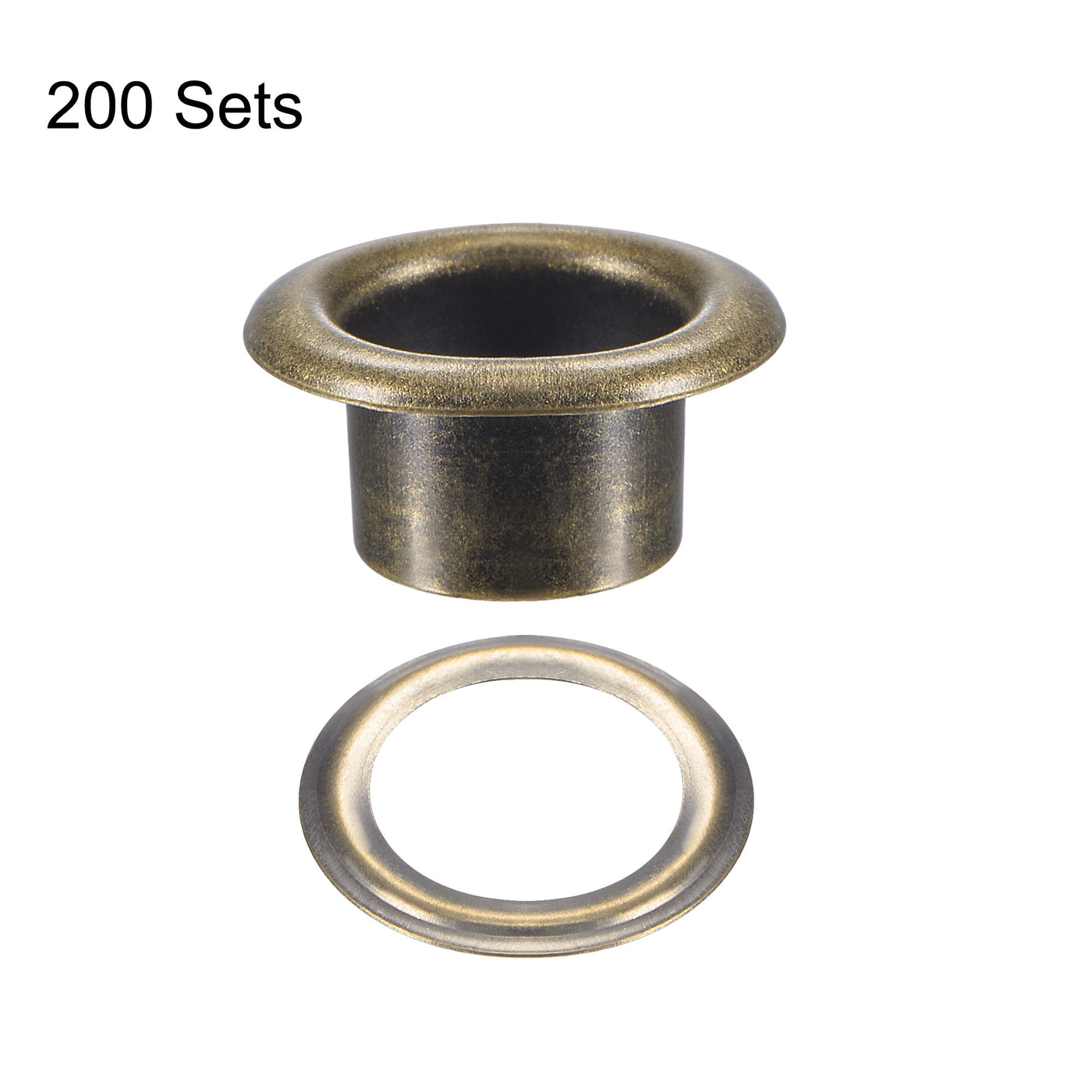 uxcell Uxcell Eyelet with Washer 13.5x8x7mm Alloy Grommet Bronze Tone 200 Set