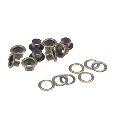 Harfington Uxcell Eyelet with Washer 13.5x8x7mm Alloy Grommet Bronze Tone 200 Set
